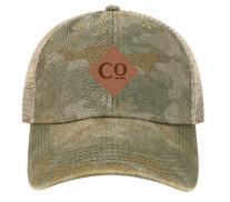 Trucker Hat - Green Field Camo OFA w Leather Diamond