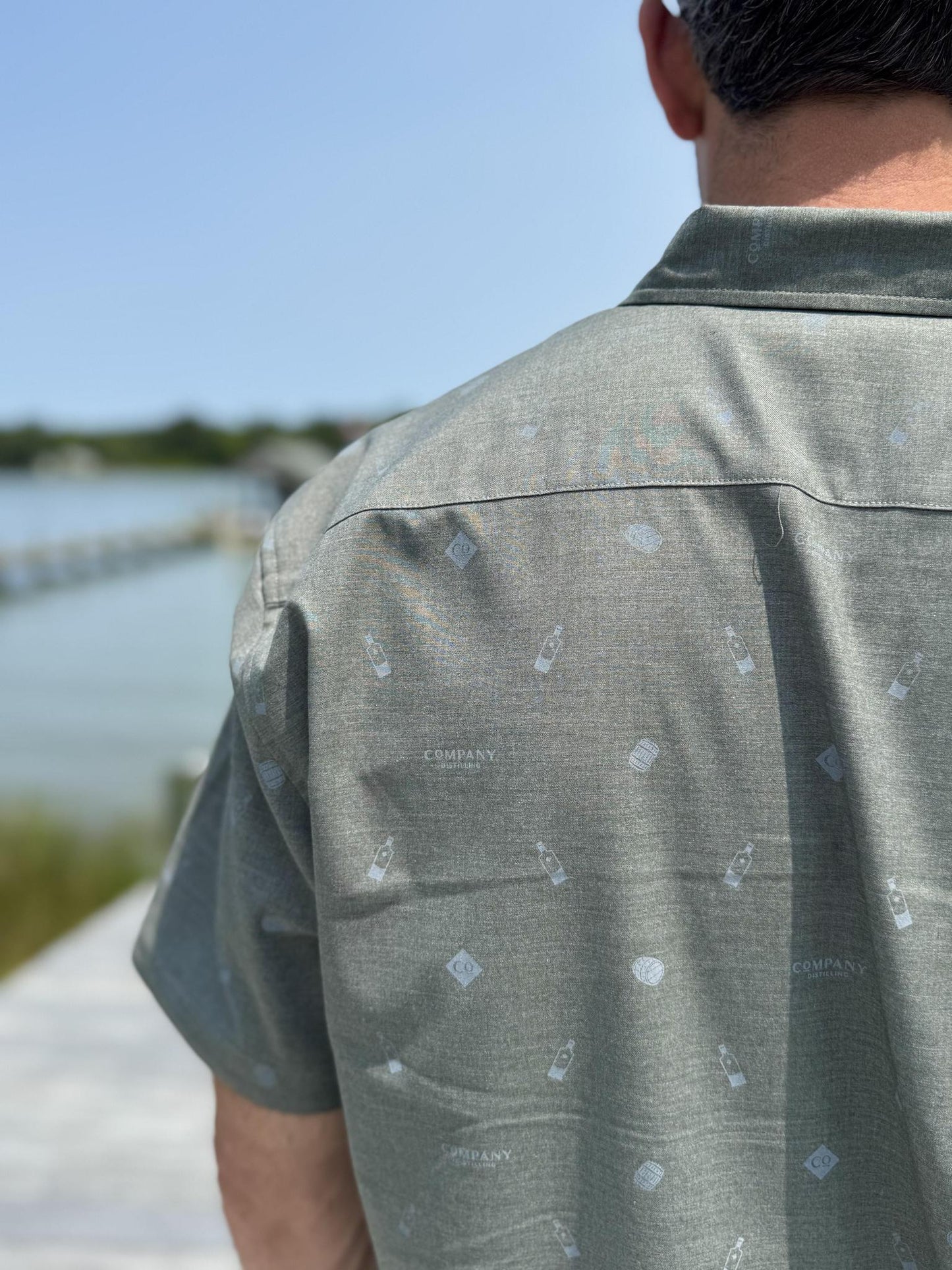 Pattern Ops Men's Gray/White Button Down