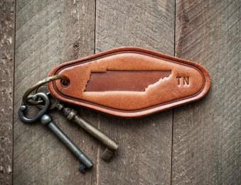 Leather Keychain - State of Tennessee
