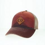 Trucker Hat - Orange Sunset w Leather Diamond