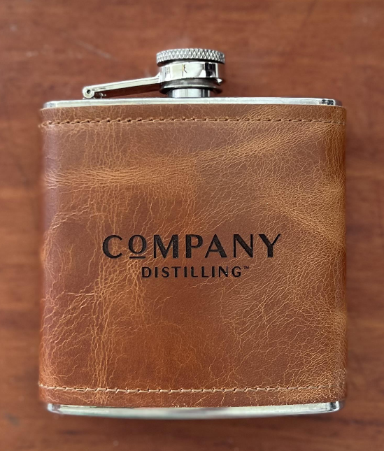 Company Distilling Top Grain Leather Flask